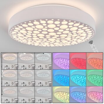 Agodim Plafoniera LED Bianco, 1-Luce, Telecomando, Cambia colore