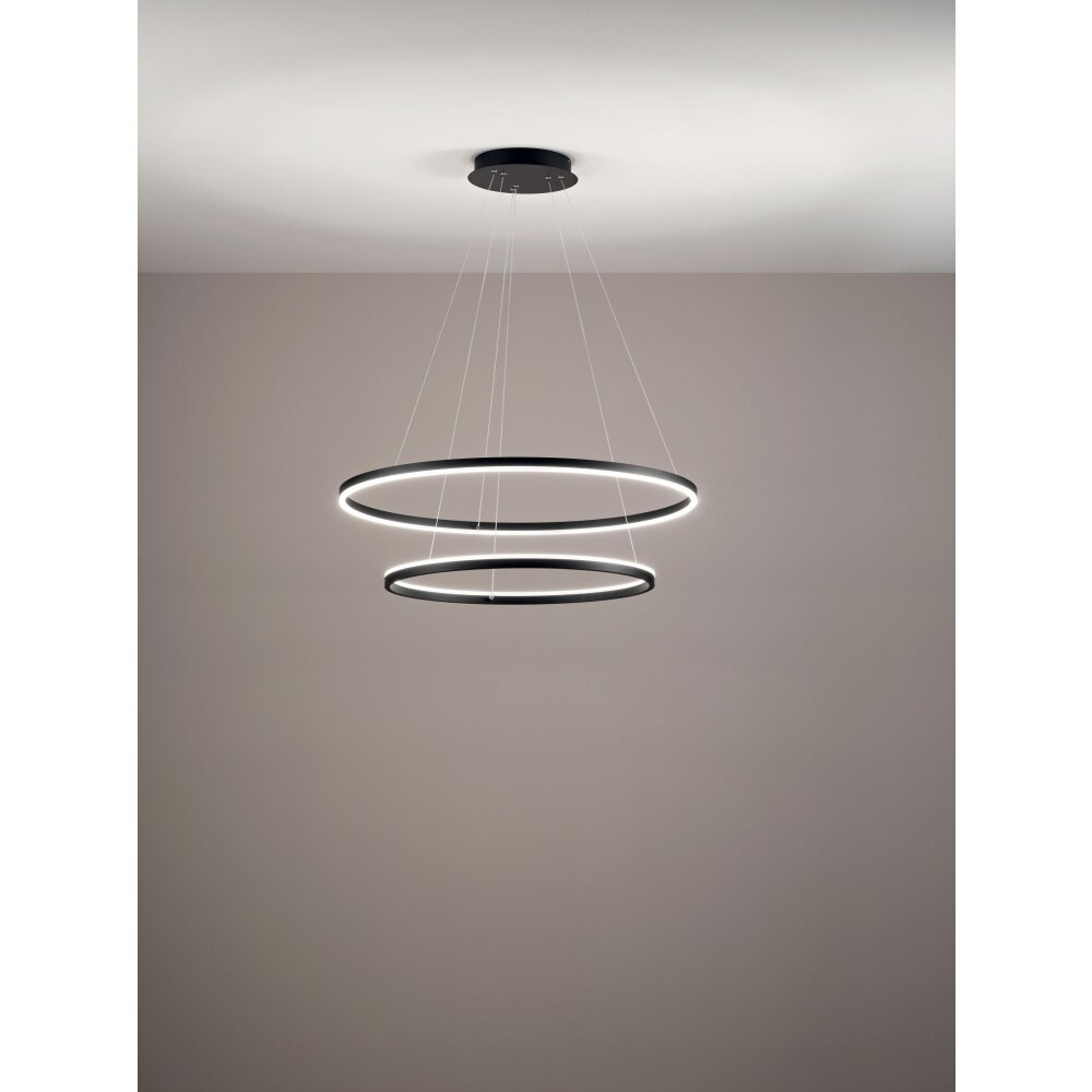 Fabas Luce Giotto Lampada a Sospensione LED Nero, 2-Luci main product photo