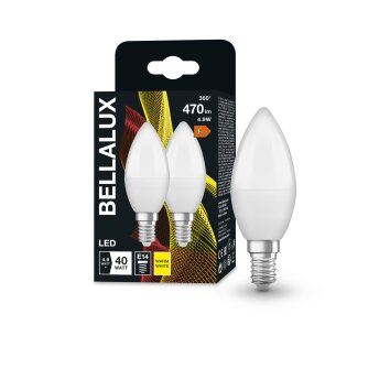 BELLALUX® Set di 2 LED E14 4,9 Watt 2700 Kelvin 470 Lumen