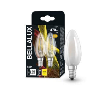 BELLALUX® Set di 2 LED E14 4 Watt 2700 Kelvin 470 Lumen