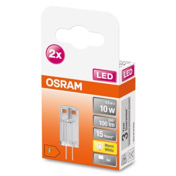 OSRAM LED PIN Set di 2 G4 0,9 Watt 2700 Kelvin 100 Lumen