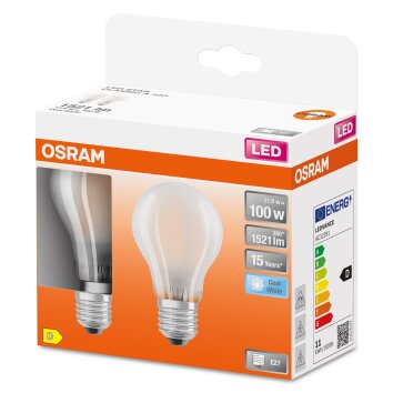 OSRAM LED Retrofit Set di 2 LED E27 11 Watt 4000 Kelvin 1521 Lumen