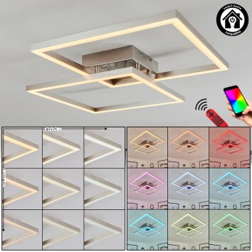 Relous Plafoniera LED Acciaio inox, 2-Luci, Telecomando, Cambia colore