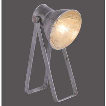 Leuchten-Direkt SAMIA Lampada da Tavolo Grigio, 1-Luce