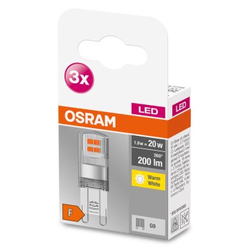 OSRAM LED BASE PIN Set di 3 G9 1,9 Watt 2700 Kelvin 200 Lumen