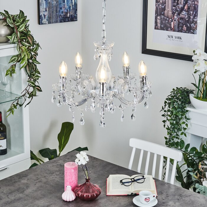 Malmback Lampadari a corona Cromo, Trasparente, chiaro, 5-Luci