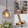 Koyoto Lampadario a sospensione Vetro 15 cm Oro, Nero, 1-Luce