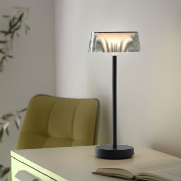 Leuchten-Direkt DORA Lampada da tavolo LED Nero, 1-Luce