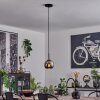 Koyoto Lampadario a sospensione Vetro 15 cm Acciaio inox, Nero, 1-Luce