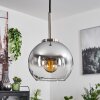 Koyoto Lampadario a sospensione Vetro 15 cm Nero, Argento, 1-Luce Koyoto Lampadario a sospensione Vetro 15 cm Nero, Argento, 1-Luce