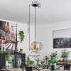 Koyoto Lampadario a sospensione Vetro 20 cm Nero, Argento, 1-Luce