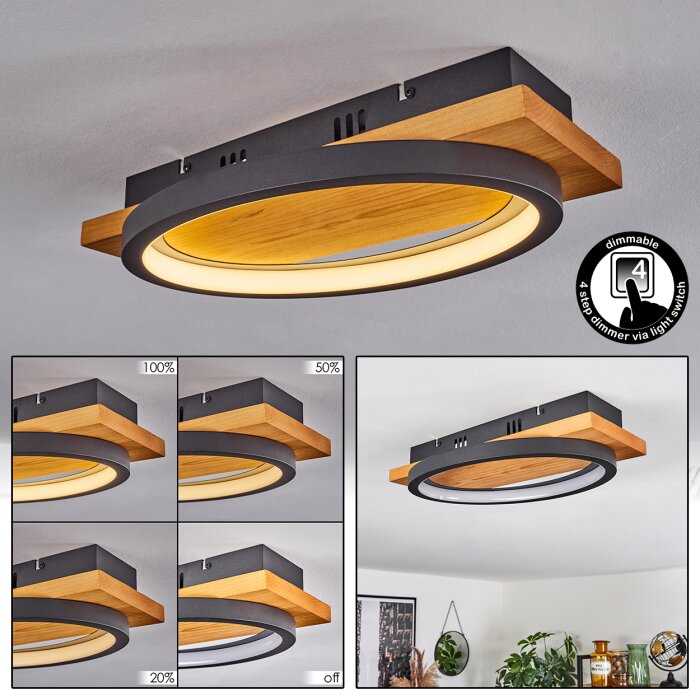Pompu Plafoniera LED Écru, Nero, 1-Luce