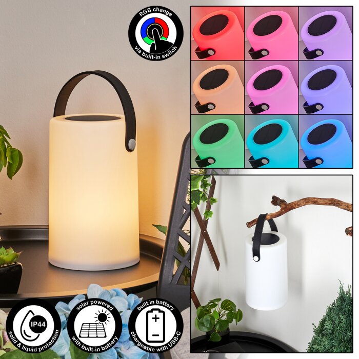 Acebal Lampade solari LED Nero, Bianco, 1-Luce, Cambia colore