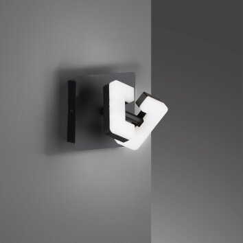 Fischer & Honsel Ray Applique LED Nero, 1-Luce