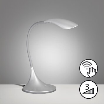 Fischer & Honsel Nil Lampada da tavolo LED Argento, 1-Luce