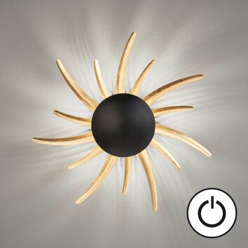 Fischer & Honsel Sol Applique LED Nero, 1-Luce