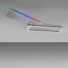Leuchten Direkt RENDA Plafoniera LED Argento, 2-Luci, Telecomando, Cambia colore