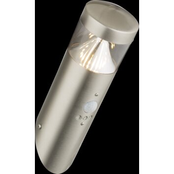 Globo Fosca Applique da esterno LED Argento, 1-Luce, Sensori di movimento