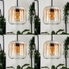 Lauden Lampadario a sospensione Vetro 20cm Ambrato, Chiaro, 1-Luce