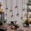 Koyoto Lampadario a sospensione - Vetro Cromo, Chiaro, Grigio fumo, 8-Luci