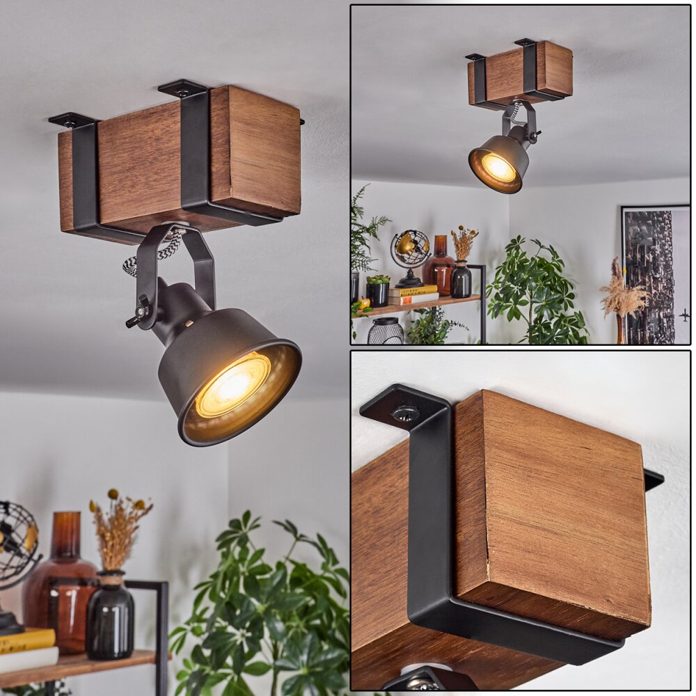 Safari Plafoniera Marrone scuro, Nero, 1-Luce main product photo
