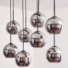 Koyoto Lampadario a sospensione - Vetro Cromo, Grigio fumo, 8-Luci