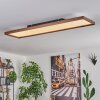 Longvic Plafoniera LED Aspetto del legno, Nero, 1-Luce, Telecomando
