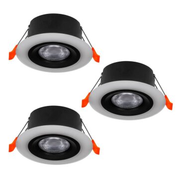 Eglo CALONGE Lampada da incasso - Set di 3 LED Nero, Bianco, 3-Luci
