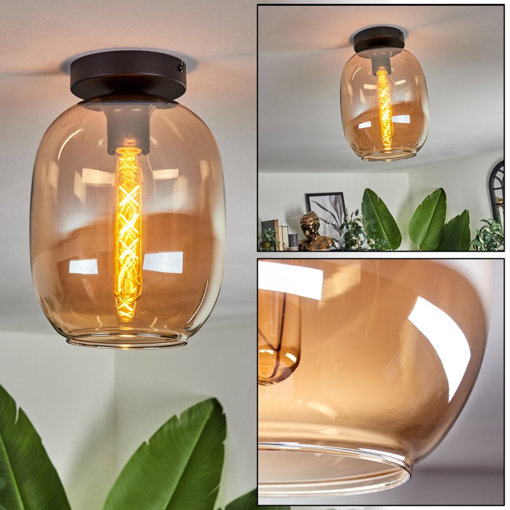 Apedo Plafoniera - Vetro Ambrato, 1-Luce main product photo
