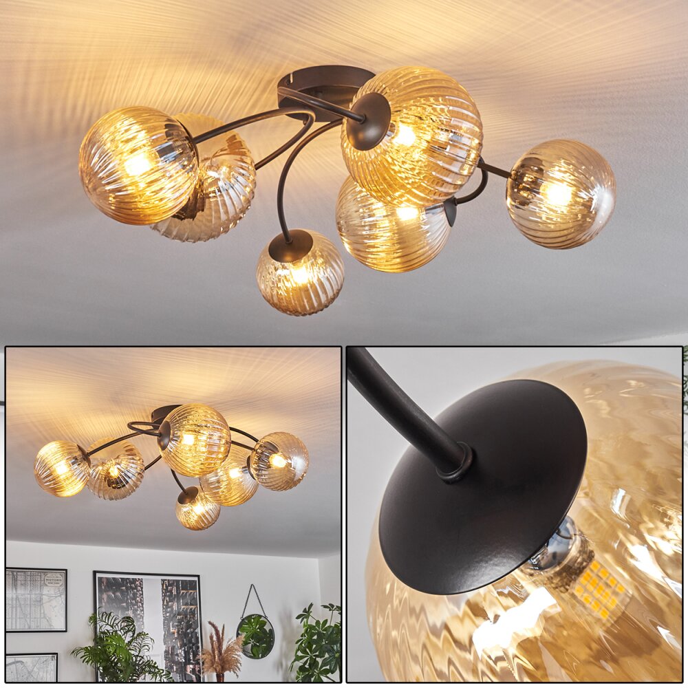 Chehalis Plafoniera - Vetro Ambrato, 6-Luci main product photo