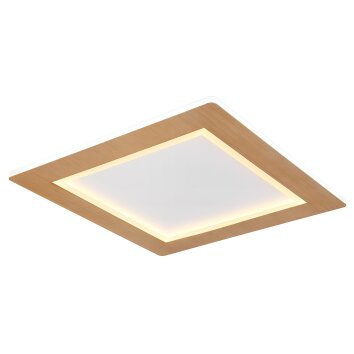 Globo CLAY Plafoniera LED Aspetto del legno, Bianco, 1-Luce