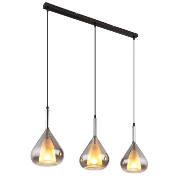 Globo GEEKY Lampadario a sospensione Nero, 3-Luci