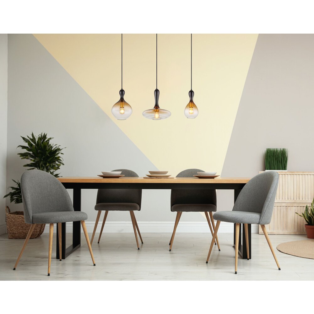 Globo ALADDIN Lampadario a sospensione Nero, 3-Luci main product photo