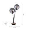 JUST LIGHT GERDA WIDOW Lampada da tavolo Écru, Nero, 2-Luci