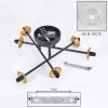 Chehalis Plafoniera - Vetro 10 cm Oro, Nero, 6-Luci