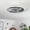 Terradura ventilatore da soffitto LED Cromo, Bianco, 1-Luce, Telecomando