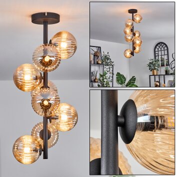 Chehalis Plafoniera - Vetro 12 cm Ambrato, 8-Luci