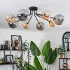 Chehalis Plafoniera - Vetro 12 cm, 15 cm Oro, Nero, 8-Luci