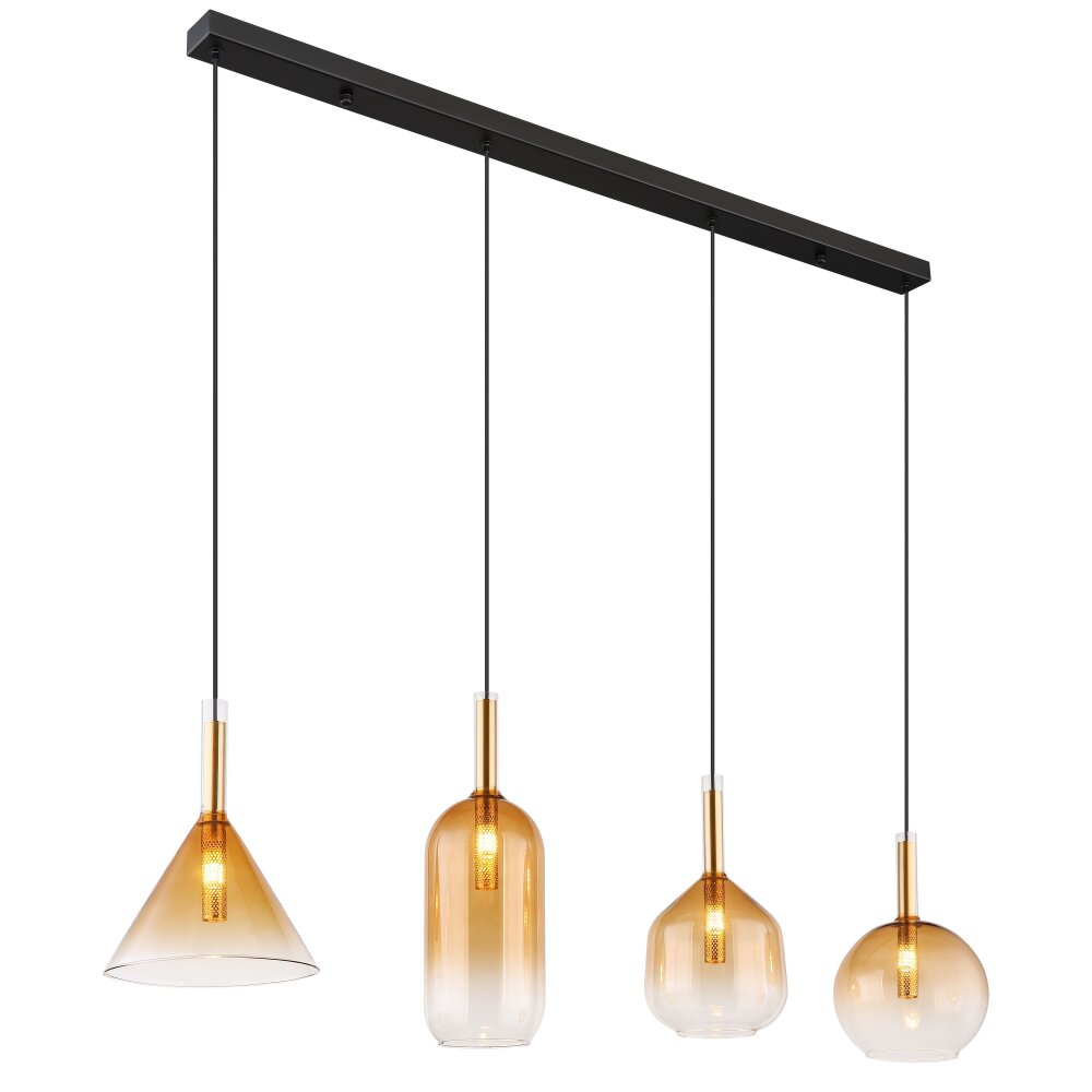 Globo LOPUSA Lampadario a sospensione Ottone, Nero, 4-Luci main product photo