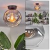 Ripoll Plafoniera - Vetro 25 cm Chiaro, Grigio fumo, 1-Luce