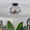 Ripoll Plafoniera - Vetro 25 cm Chiaro, Grigio fumo, 1-Luce