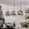 Ripoll Lampadario a sospensione - Vetro 30 cm Cromo, Chiaro, 3-Luci