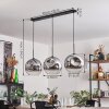 Ripoll Lampadario a sospensione - Vetro 30 cm Cromo, Chiaro, 3-Luci