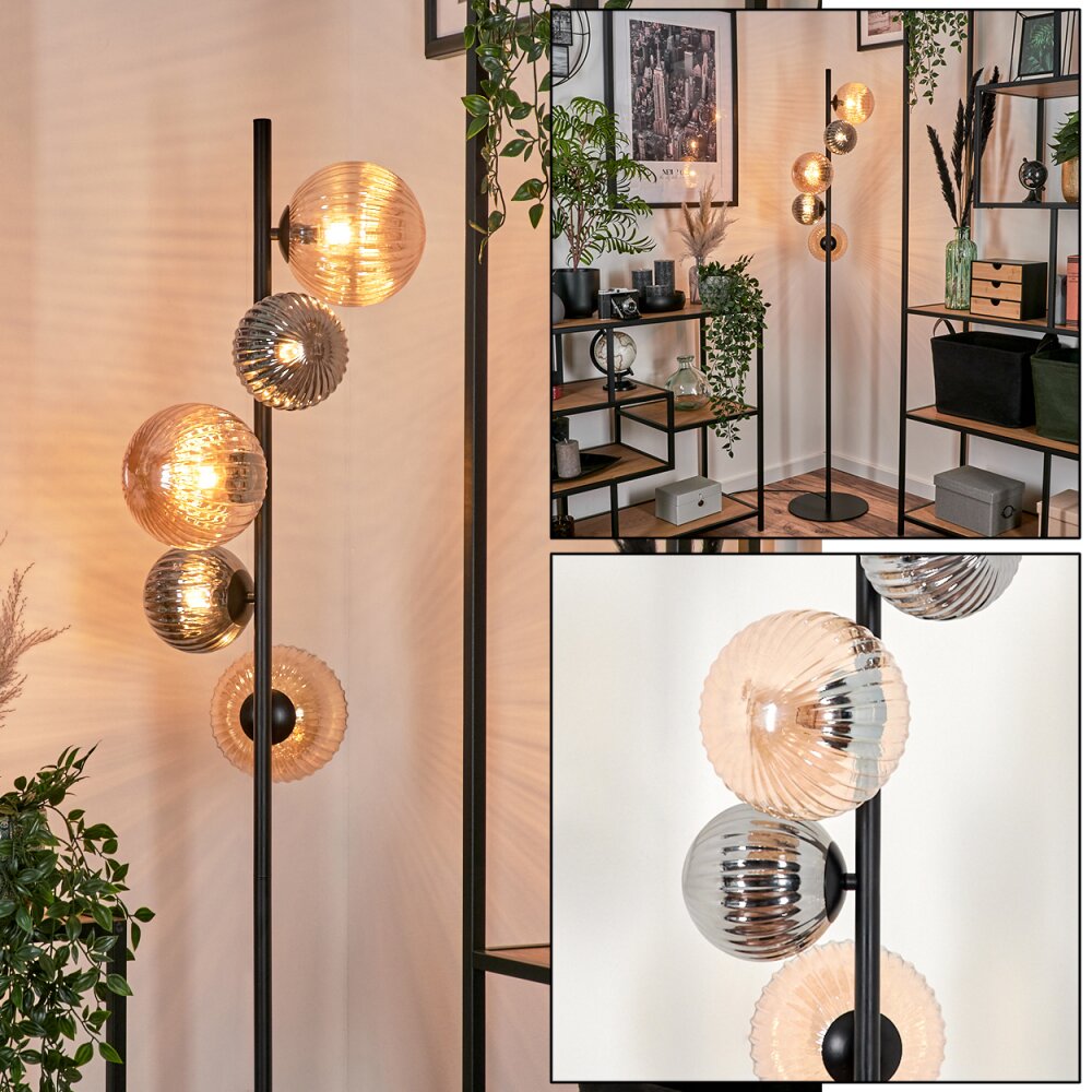 Remaisnil Lampada da terra - Vetro 12 cm, 15 cm Nero, 5-Luci main product photo