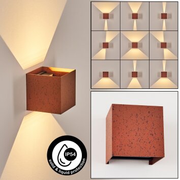 Tamarin Lampada da parete per esterno, Lampade Up & Down, Applique LED Ruggine, Nero, 1-Luce