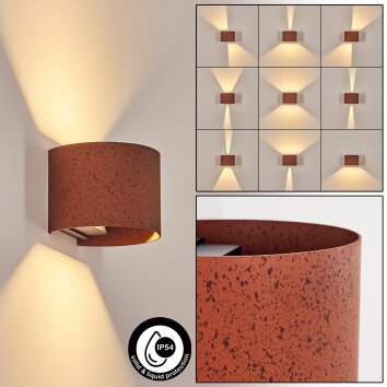 Tamarin Lampada da parete per esterno, Lampade Up & Down, Applique LED Ruggine, Nero, 1-Luce