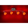 Leuchten Direkt LOLA-LOTTA Plafoniera LED Acciaio inox, 4-Luci, Telecomando, Cambia colore