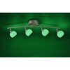 Leuchten Direkt LOLA-LOTTA Plafoniera LED Acciaio inox, 4-Luci, Telecomando, Cambia colore