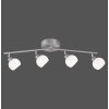 Leuchten Direkt LOLA-LOTTA Plafoniera LED Acciaio inox, 4-Luci, Telecomando, Cambia colore