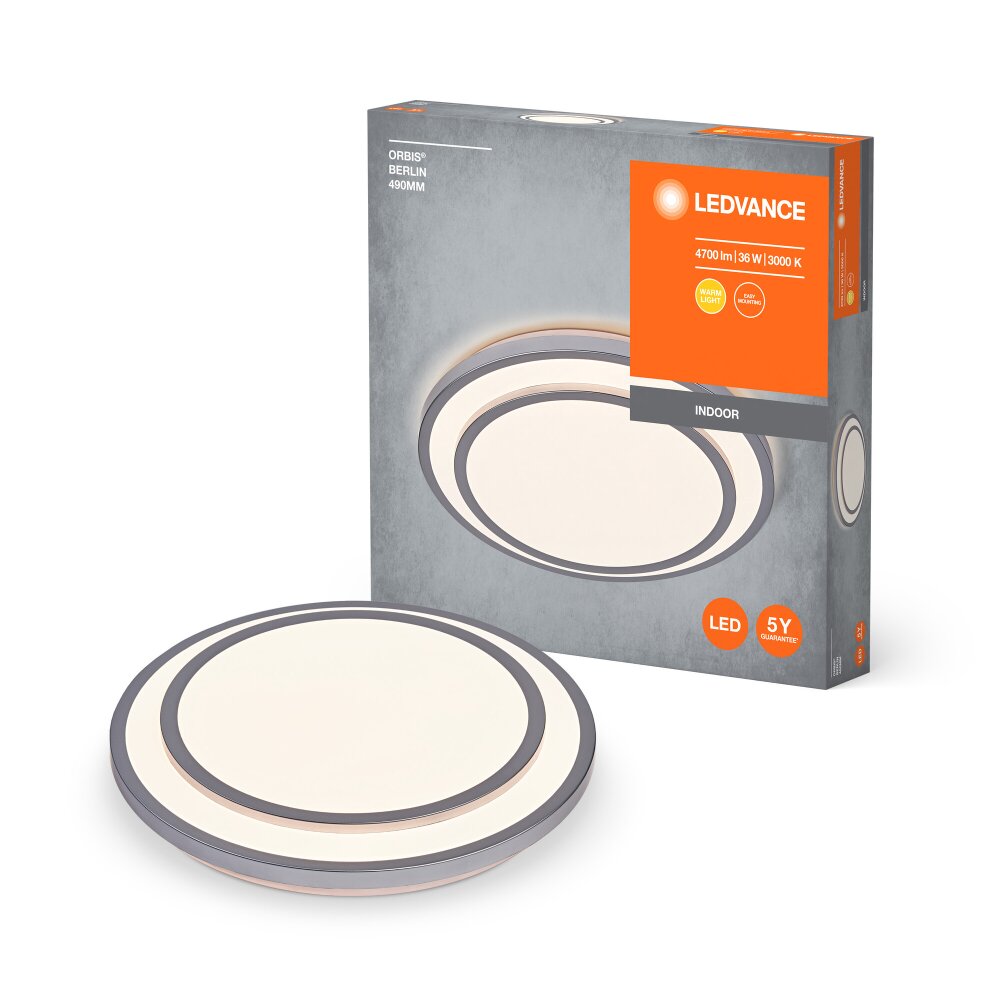 Illuminazione Ledvance Orbis Plafoniera LED Argento, 1-Luce main product photo